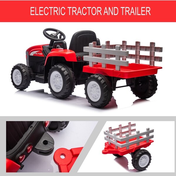 Red Ride on Tractor wTrailer K